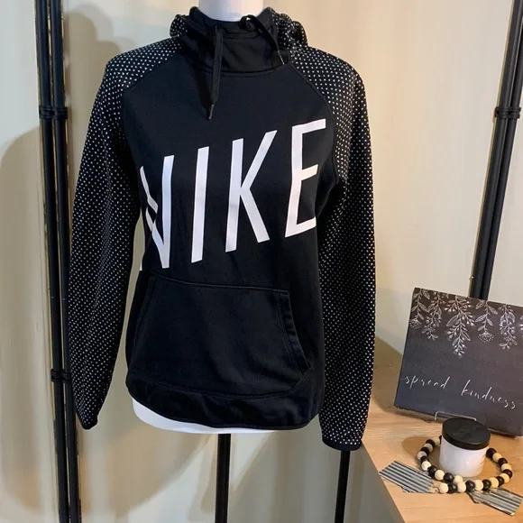 Nike Womens Dri-fit black & white hoodie size small - Picture 1 of 9